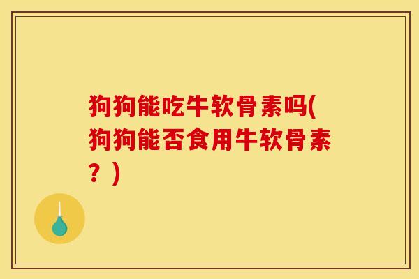 狗狗能吃牛软骨素吗(狗狗能否食用牛软骨素？)