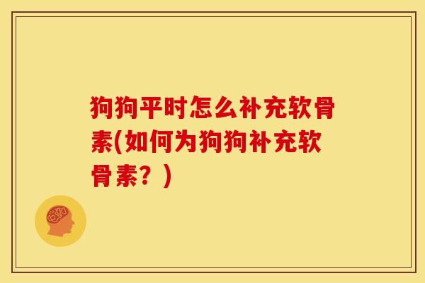狗狗平时怎么补充软骨素(如何为狗狗补充软骨素？)