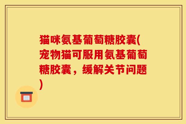 猫咪氨基葡萄糖胶囊(宠物猫可服用氨基葡萄糖胶囊，缓解关节问题)