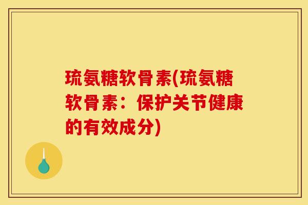 琉氨糖软骨素(琉氨糖软骨素：保护关节健康的有效成分)