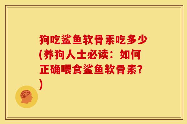 狗吃鲨鱼软骨素吃多少(养狗人士必读：如何正确喂食鲨鱼软骨素？)