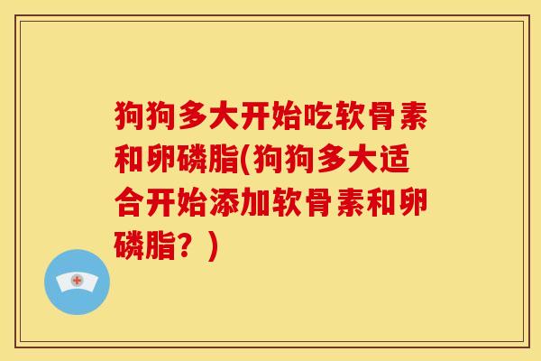 狗狗多大开始吃软骨素和卵磷脂(狗狗多大适合开始添加软骨素和卵磷脂？)
