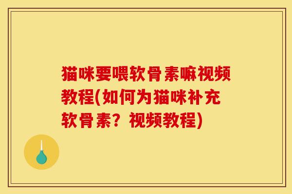 猫咪要喂软骨素嘛视频教程(如何为猫咪补充软骨素？视频教程)