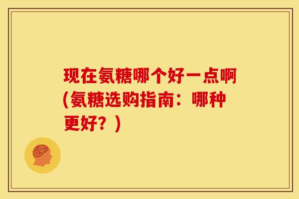 现在氨糖哪个好一点啊(氨糖选购指南：哪种更好？)