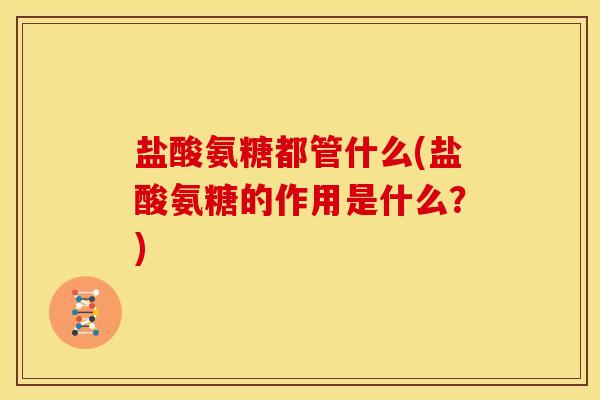 盐酸氨糖都管什么(盐酸氨糖的作用是什么？)