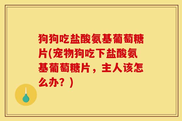 狗狗吃盐酸氨基葡萄糖片(宠物狗吃下盐酸氨基葡萄糖片,主人该怎么办?) 狗狗吃盐酸氨基葡萄糖片(宠物狗吃下盐酸氨基葡萄糖片,主人该怎么办?)