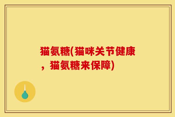 猫氨糖(猫咪关节健康，猫氨糖来保障)