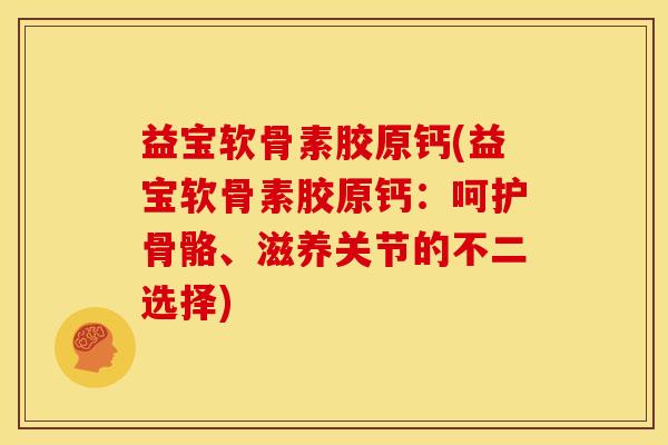 益宝软骨素胶原钙(益宝软骨素胶原钙：呵护骨骼、滋养关节的不二选择)