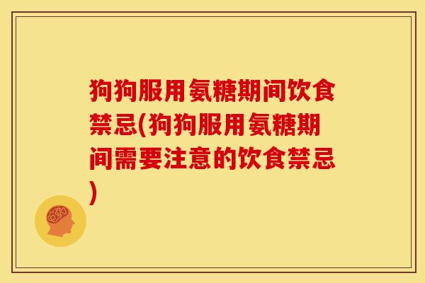 狗狗服用氨糖期间饮食禁忌(狗狗服用氨糖期间需要注意的饮食禁忌)
