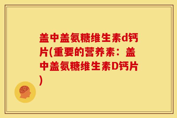 盖中盖氨糖维生素d钙片(重要的营养素：盖中盖氨糖维生素D钙片)