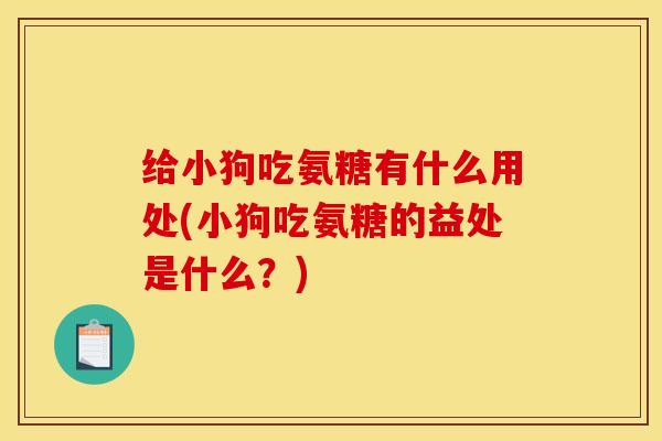 给小狗吃氨糖有什么用处(小狗吃氨糖的益处是什么？)