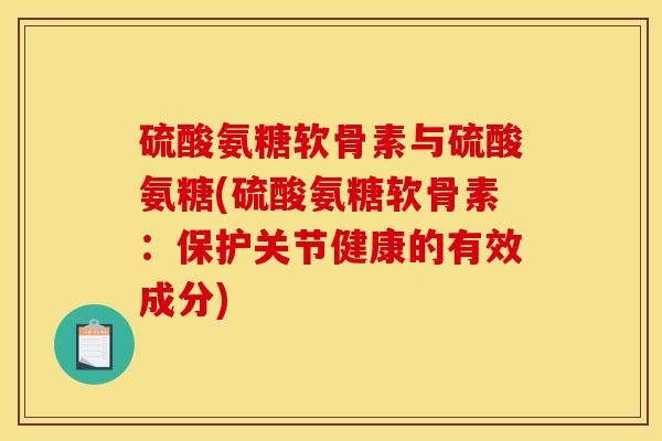 硫酸氨糖软骨素与硫酸氨糖(硫酸氨糖软骨素：保护关节健康的有效成分)