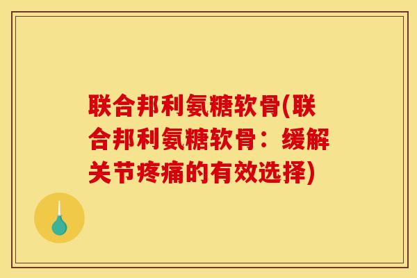 联合邦利氨糖软骨(联合邦利氨糖软骨：缓解关节疼痛的有效选择)