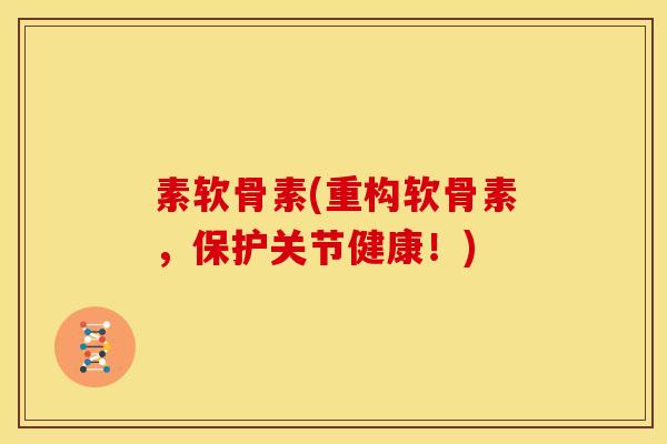 素软骨素(重构软骨素，保护关节健康！)