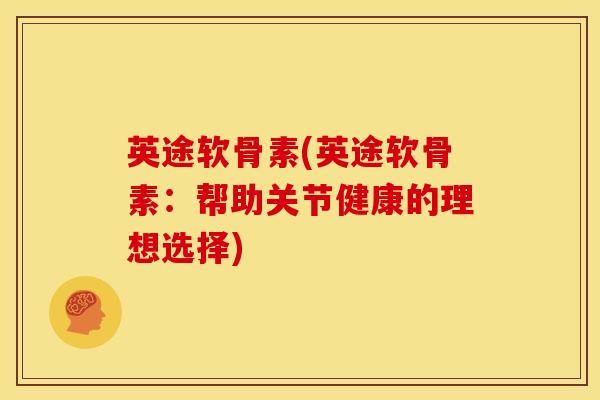 英途软骨素(英途软骨素：帮助关节健康的理想选择)