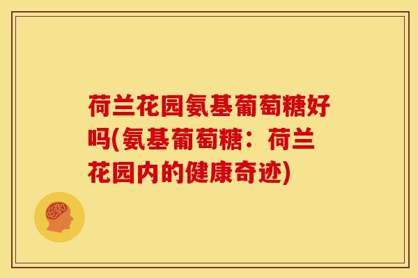 荷兰花园氨基葡萄糖好吗(氨基葡萄糖：荷兰花园内的健康奇迹)