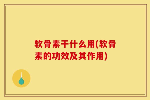 软骨素干什么用(软骨素的功效及其作用)
