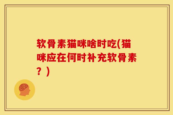 软骨素猫咪啥时吃(猫咪应在何时补充软骨素？)