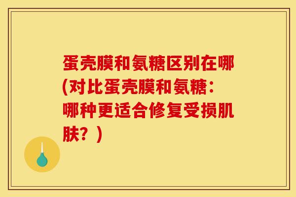 蛋壳膜和氨糖区别在哪(对比蛋壳膜和氨糖：哪种更适合修复受损肌肤？)