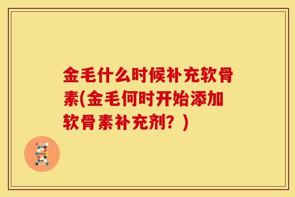 金毛什么时候补充软骨素(金毛何时开始添加软骨素补充剂？)