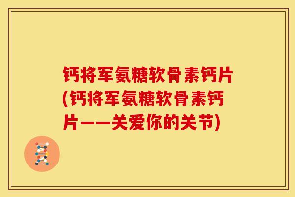 钙将军氨糖软骨素钙片(钙将军氨糖软骨素钙片——关爱你的关节)