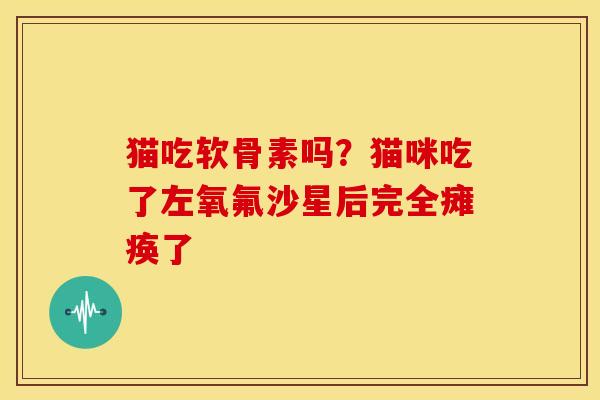 猫吃软骨素吗？猫咪吃了左氧氟沙星后完全瘫痪了