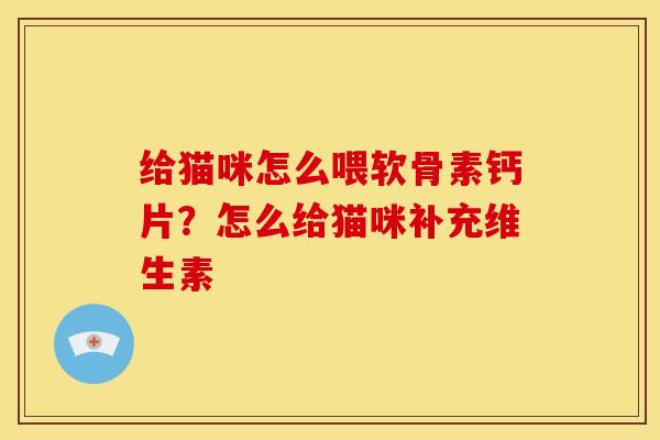 给猫咪怎么喂软骨素钙片？怎么给猫咪补充维生素
