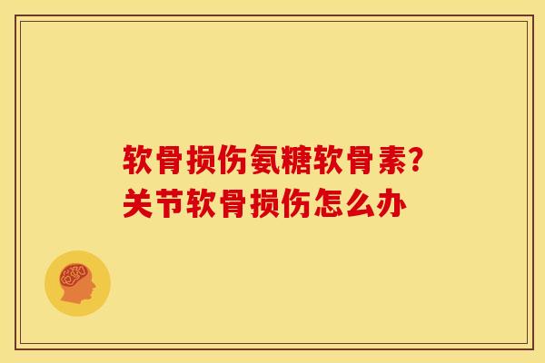 软骨损伤氨糖软骨素？关节软骨损伤怎么办
