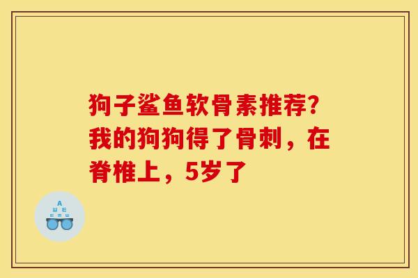 狗子鲨鱼软骨素推荐？我的狗狗得了骨刺，在脊椎上，5岁了
