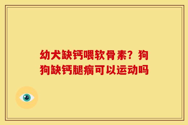 幼犬缺钙喂软骨素？狗狗缺钙腿瘸可以运动吗