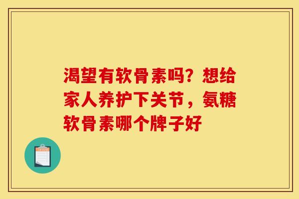 渴望有软骨素吗？想给家人养护下关节，氨糖软骨素哪个牌子好