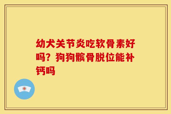幼犬关节炎吃软骨素好吗？狗狗髌骨脱位能补钙吗