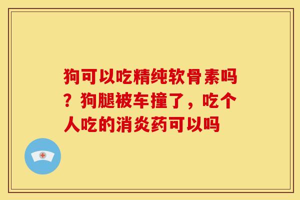 狗可以吃精纯软骨素吗？狗腿被车撞了，吃个人吃的消炎药可以吗