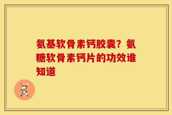 氨基软骨素钙胶囊？氨糖软骨素钙片的功效谁知道