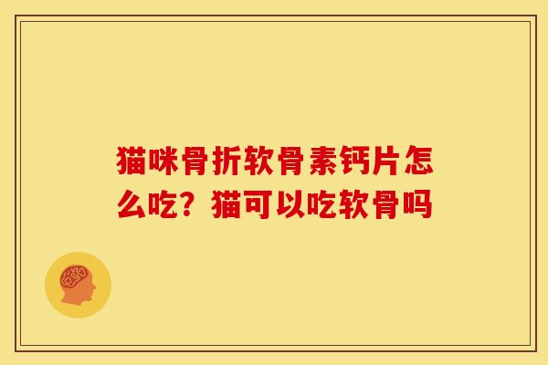 猫咪骨折软骨素钙片怎么吃？猫可以吃软骨吗