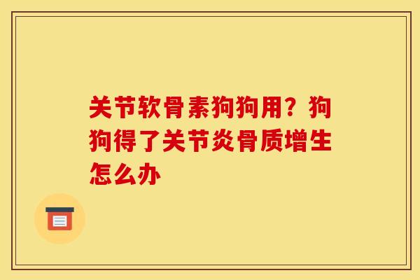 关节软骨素狗狗用?狗狗得了怎么办 关节软骨素狗狗用?狗狗得了怎么办