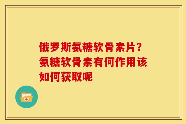 俄罗斯氨糖软骨素片？氨糖软骨素有何作用该如何获取呢