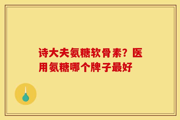 诗大夫氨糖软骨素？医用氨糖哪个牌子最好