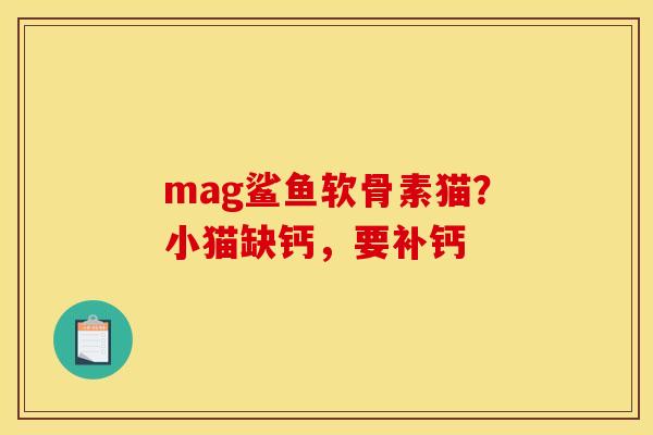mag鲨鱼软骨素猫？小猫缺钙，要补钙