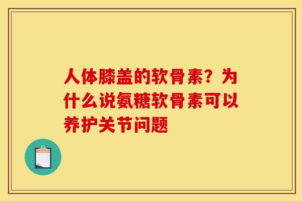 人体膝盖的软骨素？为什么说氨糖软骨素可以养护关节问题