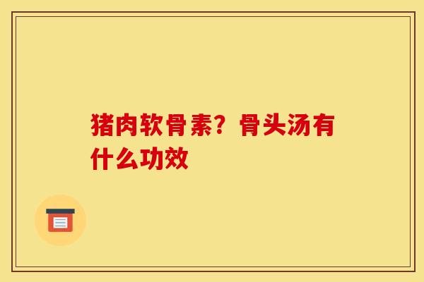 猪肉软骨素？骨头汤有什么功效