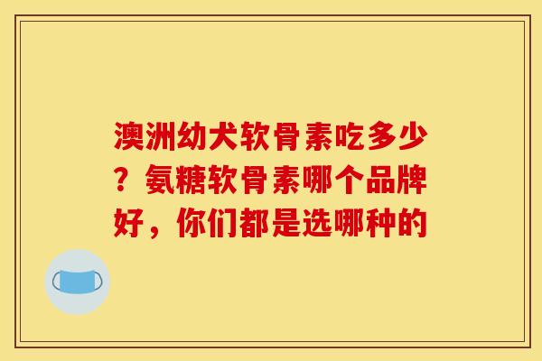 澳洲幼犬软骨素吃多少？氨糖软骨素哪个品牌好，你们都是选哪种的