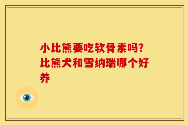 小比熊要吃软骨素吗？比熊犬和雪纳瑞哪个好养