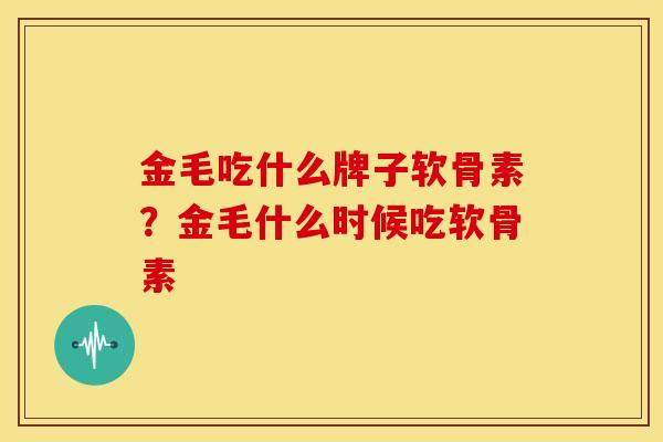 金毛吃什么牌子软骨素？金毛什么时候吃软骨素