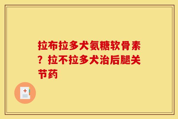 拉布拉多犬氨糖软骨素？拉不拉多犬后腿关节药