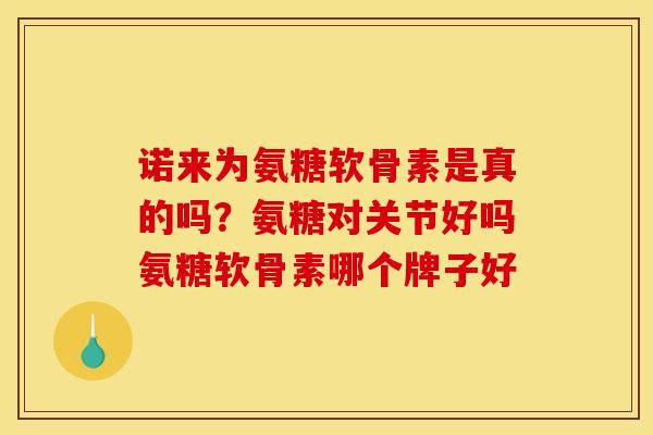 诺来为氨糖软骨素是真的吗？氨糖对关节好吗氨糖软骨素哪个牌子好