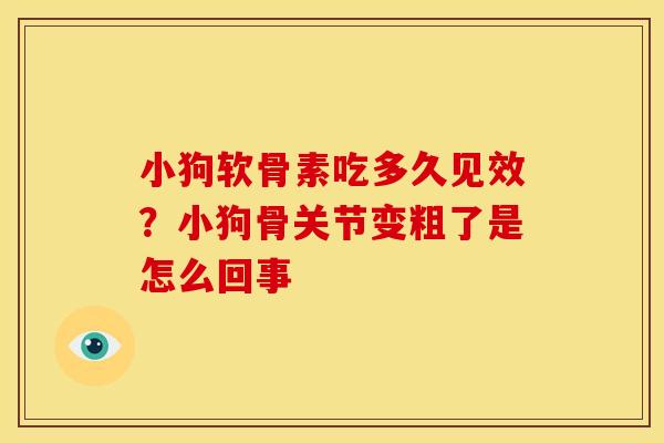 小狗软骨素吃多久见效？小狗骨关节变粗了是怎么回事