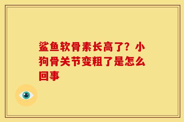 鲨鱼软骨素长高了？小狗骨关节变粗了是怎么回事