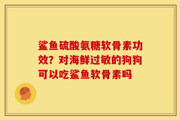 鲨鱼硫酸氨糖软骨素功效?对海鲜的狗狗可以吃鲨鱼软骨素吗 鲨鱼硫酸氨糖软骨素功效?对海鲜的狗狗可以吃鲨鱼软骨素吗
