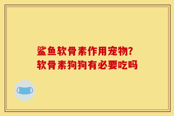 鲨鱼软骨素作用宠物？软骨素狗狗有必要吃吗